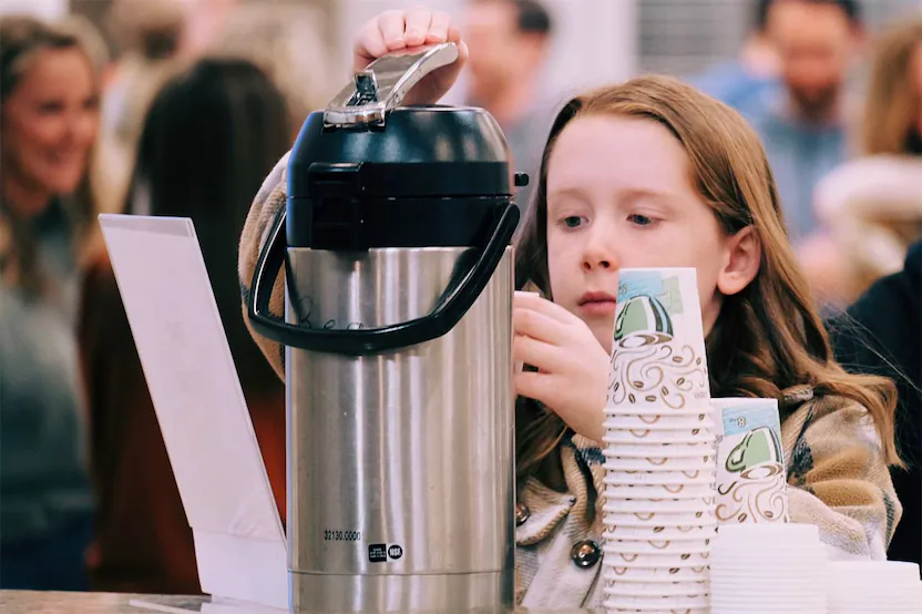 A Girl getting coffee