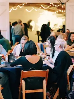 Diverse group of people sitting at a table